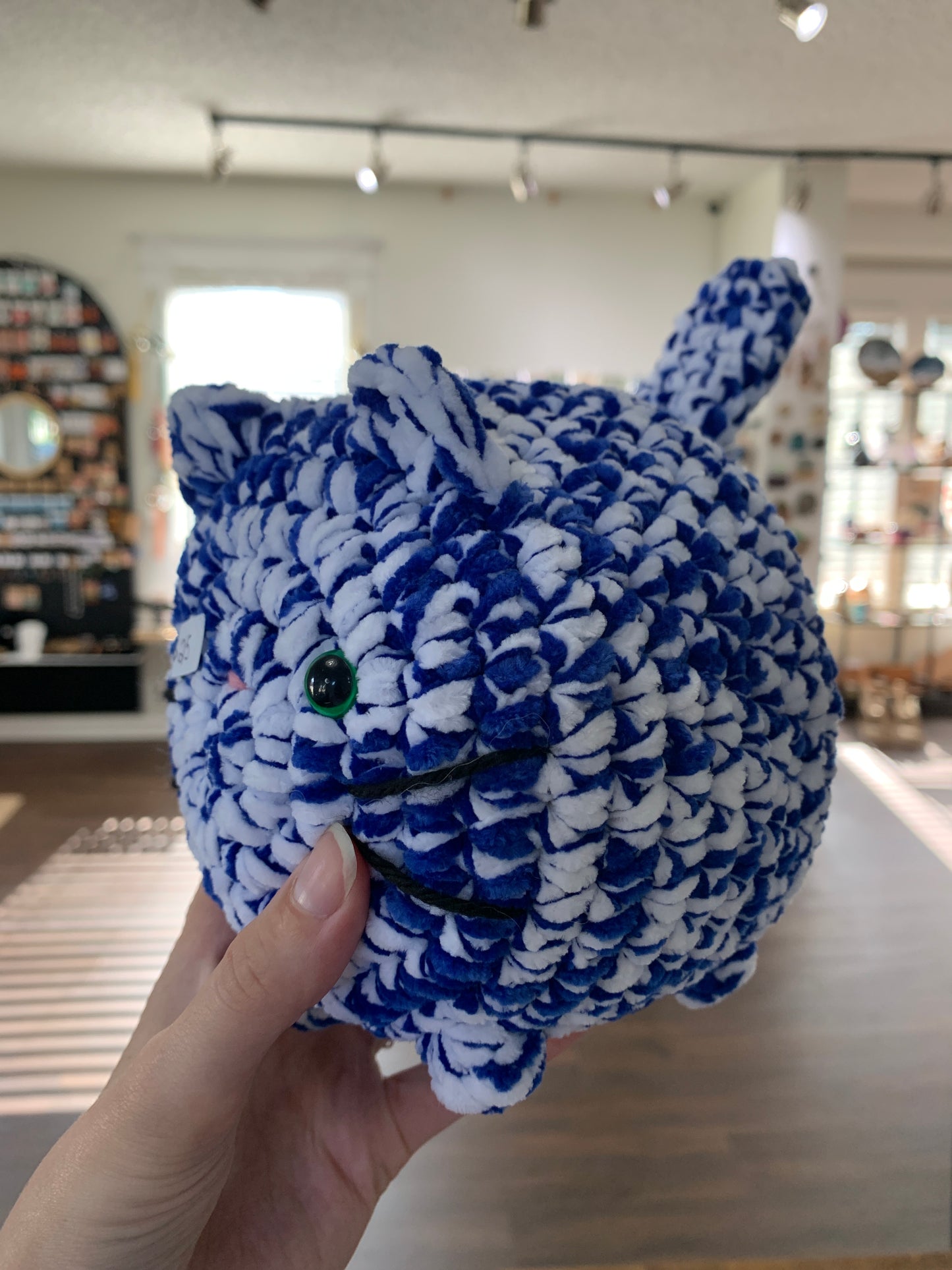 Crochet blue cat