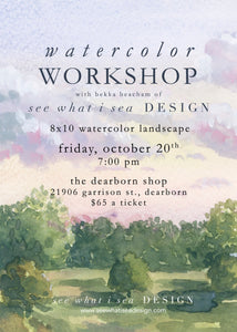 Watercolor Landscape Workshop with See What I Sea Design