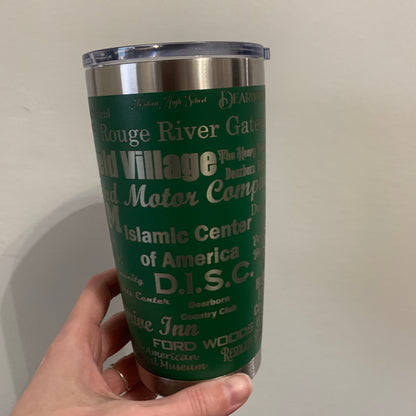 Laser Engraved Dearborn Tumblers